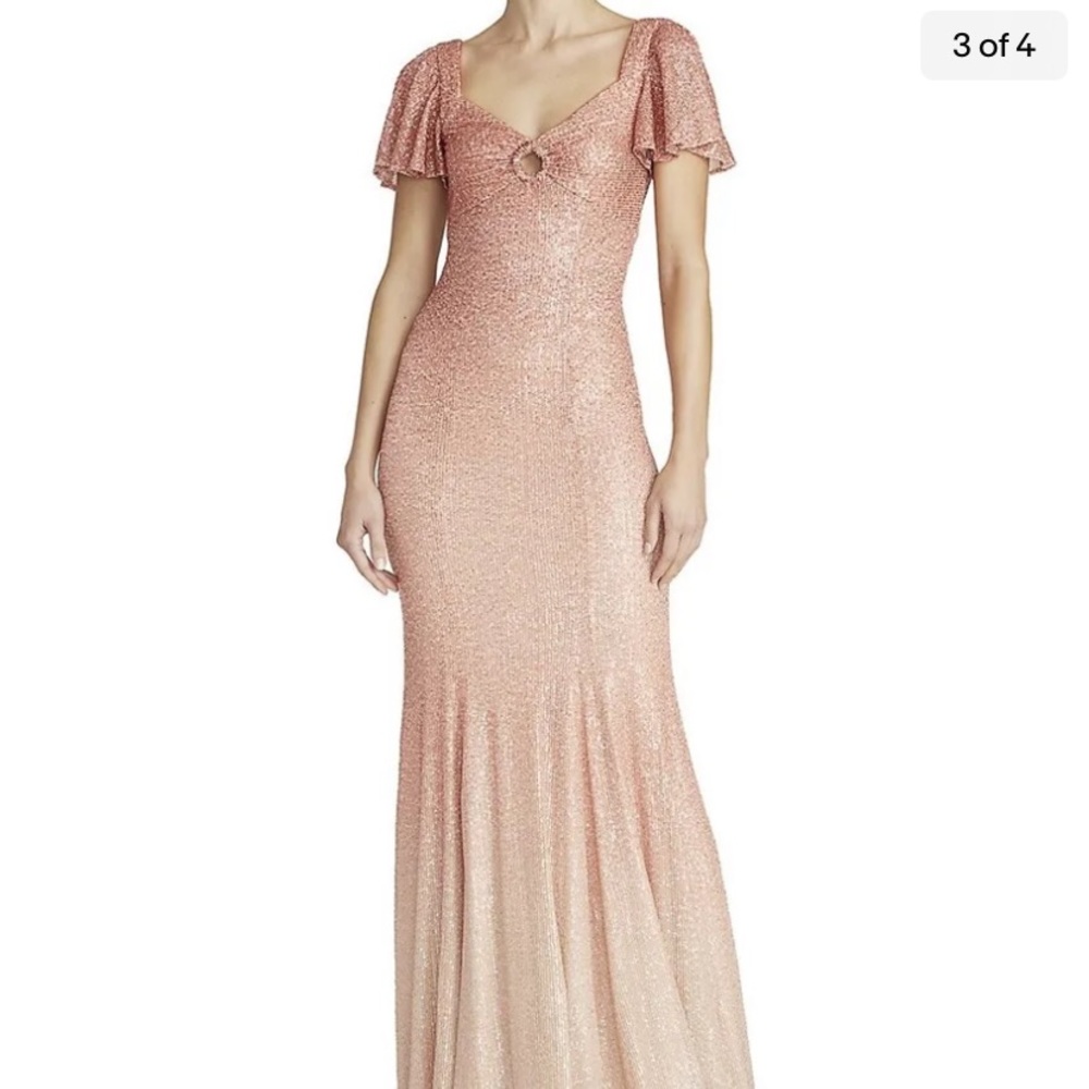 New THEIA Estelle Ombré Sequin-Embroidered Gown